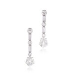 Pair of diamond pendent earrings