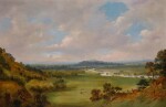 WILLIAM DANIELL, R.A. | A view of Windsor Castle from the southwest, with Cooper Hill to the left and the plain of Runnymede in the middle