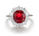 SPINEL AND DIAMOND RING | 4.38卡拉 天然「緬甸」尖晶石 配  鑽石 戒指