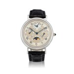 Classique Platinum perpetual calendar wristwatch with moon phases and leap-year indication Circa 1995 | 寶璣「Classique」鉑金萬年曆腕錶備月相及閏年顯示，年份約1995
