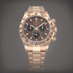 Daytona, Reference 116505 A pink gold chronograph wristwatch with bracelet Circa 2020 | 勞力士 | Daytona 型號 116505 粉紅金計時鍊帶腕錶，製作年份約 2020