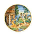A maiolica cup, probably Urbino, circa 1565-1575 