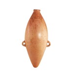 A large red pottery taper-end water flask, Yangshao culture, Banpo phase, c. 4800-4300 B.C. 仰韶文化 半坡類型 紅陶尖底瓶