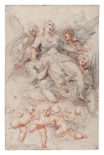 Recto: The Assumption of the Magdalene Verso: Studies of a Soldier and Two Nudes Resting 