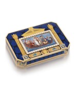 A PEARL-SET GOLD AND ENAMEL SNUFF BOX, RÉMOND, LAMY & CO., GENEVA, 1801-1804