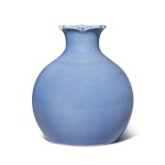 A lavender blue-glazed 'pomegranate' vase, Qing dynasty, Daoguang period | 清道光 天藍釉石榴尊 《浩然堂》款