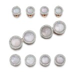  ROCK CRYSTAL, MOTHER OF PEARL AND DIAMOND DRESS SET