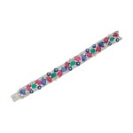 Colored Stone and Diamond 'Tutti Frutti' Bracelet, France