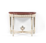 A Louis XVI white and grey painted console 