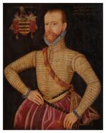Portrait of Sir Gabriel Poyntz, aged 30, Wearing a Yellow Slashed Doublet and Red Breeches