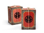 Two mother-of-pearl inlay and lacquer jubako boxes  Japan, Meiji-Taishō period | Deux boîtes jubako en laque avec incrustation de nacre  Japon, époque Meiji-Taishō