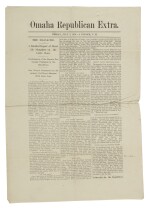 (CUSTER, GEORGE ARMSTRONG & THE BATTLE OF THE LITTLE BIGHORN) | "The Massacre. A Detailed Report of Horrible Slaughter on the Little Horn," in Omaha Republican Extra. Omaha, Friday, July 7, 1876—2 O'Clock, P.M.