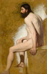 WILLIAM ETTY, R.A. | Study of a bearded male nude
