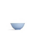 A fine lavender-glazed bowl, Mark and period of Yongzheng |  清雍正 天青釉盌 《大清雍正年製》款