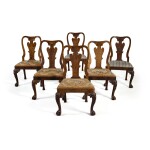A Set of Six George II Walnut Side Chairs, Circa 1740 