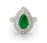 EMERALD AND DIAMOND RING | 1.92卡拉「哥倫比亞」祖母綠 配 鑽石 戒指