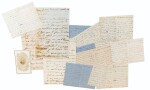 Bel ensemble de 14 lettres autographes à Victor Hugo. 1848-1871.