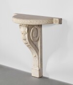 A Louis XVI carved white marble console table, circa 1775