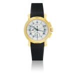 BREGUET | REF 5827 MARINE, A YELLOW GOLD AUTOMATIC FLY BACK CHRONOGRAPH WRISTWATCH WITH DATE CIRCA 2010