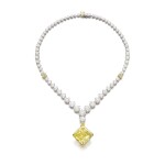 Fancy Vivid Yellow and Fancy Yellow diamond necklace