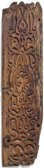 A FATIMID CARVED WOOD PANEL, PROBABLY FROM A PORTAL, EGYPT, CAIRO, 11TH CENTURY
