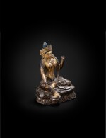 A lacquer gilt-decorated zitan figure of Sitatapatra Tibet, 17th century | 西藏 十七世紀 漆金紫檀木大白傘蓋佛母坐像
