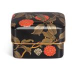 A lacquer tebako [accessory box] | Signed Shinsai saku (made by Shinsai) and sealed | Meiji period, late 19th century