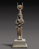A Large Egyptian Bronze Figure of Isis with Horus, 25th/26th Dynasty, 750-525 B.C.