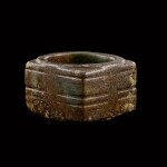 A mottled celadon jade cong Neolithic period | 新石器時代 青玉琮