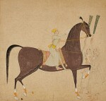 A portrait of the royal stallion Laldan Bebha, attributable to Bhavanidas, India, Rajasthan, Kishangarh, circa 1730-35
