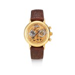 VACHERON CONSTANTIN | PATRIMONY SQUELETTE, REFERENCE 47100 A YELLOW GOLD SKELETONISED CHRONOGRAPH WRISTWATCH, CIRCA 1992