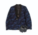 Made in italy 2.0, Unsigned Camouflage Blue and Black Cotton Tuxedo Jacket | Veste de smoking camouflage, circa 2000