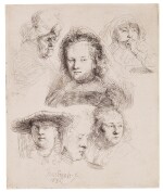 Studies of the Head of Saskia and Others (B., Holl. 365; New Holl. 157; H. 145)