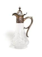 A SILVER-MOUNTED CUT-GLASS DECANTER, GRACHEV BROTHERS, ST PETERSBURG, 1908-1917
