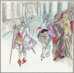 Two drawings for The Emperor’s New Clothes by Andersen, circa 1990