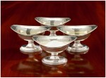 A SET OF FOUR GEORGE III SILVER SALTS, PETER AND ANN BATEMAN, LONDON, 1794 (3) AND 1795 (1)