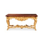 A Régence carved giltwood console table, circa 1720-1730