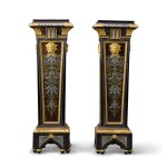 A pair of Louis XIV marquetry pedestals by André-Charles Boulle, delivered for the Grand Dauphin at Versailles in 1684