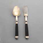 A silver and ebony folding spoon and fork, François-Charles Gavet, Paris, 1809-1815 | Couvert de voyage en argent et ébène par François-Charles Gavet, Paris, 1809-1815