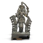 A SMALL COPPER ALLOY FIGURE OF VISHNU, INDIA, KERALA, 15TH CENTURY