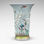 An extremely rare Meissen blue-tinted beaker vase, Circa 1727-30
