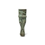 An archaic silver-inlaid bronze ferrule, Eastern Zhou dynasty, Warring States period | 東周 戰國 銅錯銀卷雲紋鐏