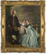 BIAGIO REBECCA | A GROUP PORTRAIT OF THOMAS BANKES WITH HIS WIFE AND SON, ALL FULL-LENGTH