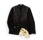 Black and Multicolor Wool Jacket, circa 2000 | Veste en laine noire, surpiqûres blanches et de couleurs de façon graphique, circa 2000
