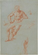 Recto: Studies of Hercules for The Choice of Hercules Verso: Drapery studies