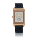 Reverso Tribute Duoface Small Seconds, Ref. 398258J  Limited edition pink gold reversible dual time zone wristwatch with 24-hour indication   Circa 2018