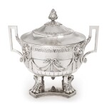 A MASSIVE GERMAN SILVER PUNCH BOWL AND COVER, CIRCA 1900