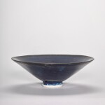 Large Footed Dark Blue Bowl 