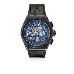 ZENITH | DEFY EL PRIMERO 21, REFERENCE 49.9000.9004, A BLACK CERAMIC AND DLC-COATED TITANIUM SEMI-SKELETONISED 1/100TH SECOND CHRONOGRAPH WRISTWATCH WITH POWER RESERVE INDICATION, CIRCA 2015