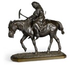 Peasant Girl with a Rake on Horseback: a bronze figure, after the model by Nikolai Lieberich (1828-1883)